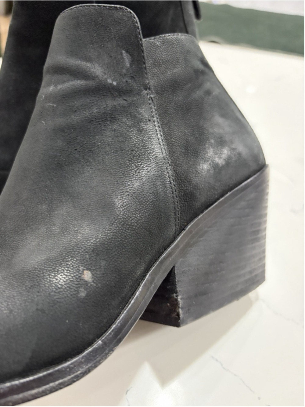 Eileen Fisher Black Leather Ankle Booties Women’s 9.5 Back Zip Block Heel - Picture 9 of 11